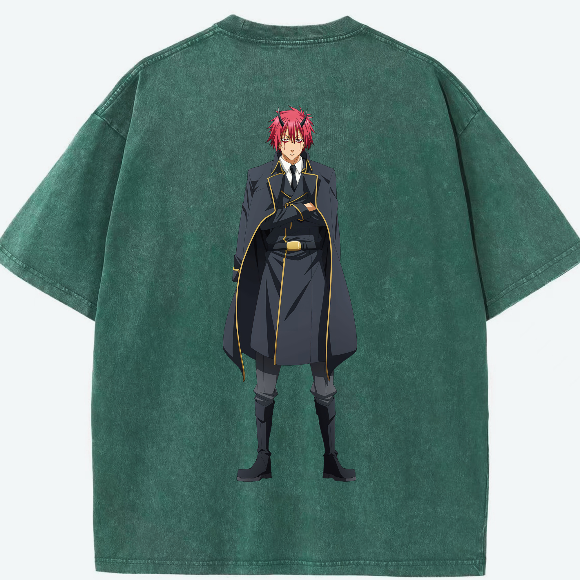 （画像用） 転スラ Regarding Reincarnated to Slime 綿100% ヴィンテージ風 半袖Tシャツ（背面プリント）